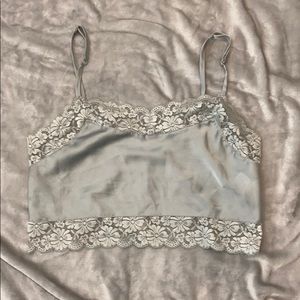 Brandy Melville satin and lace crop top